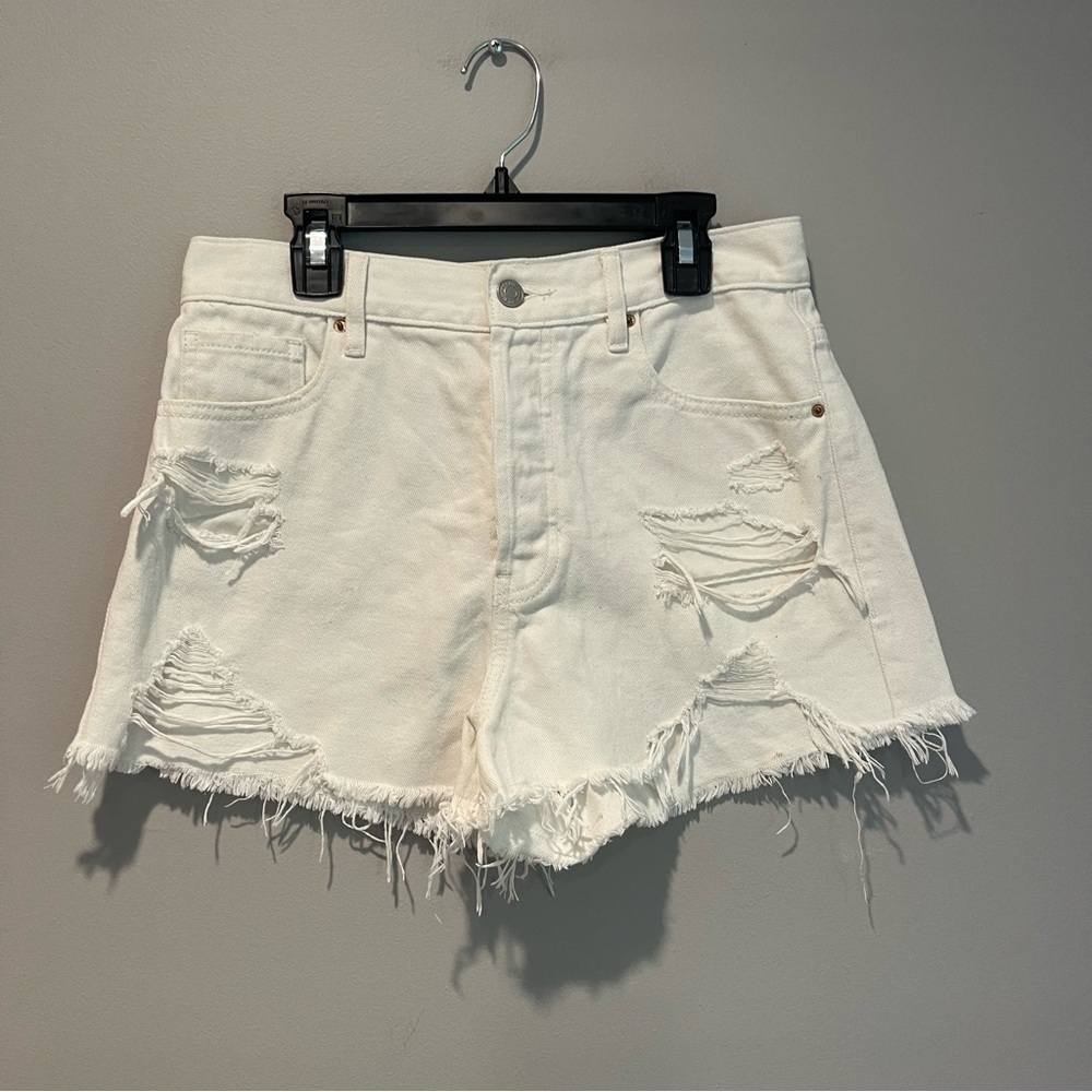 Pacsun White High Rise Denim Shorts